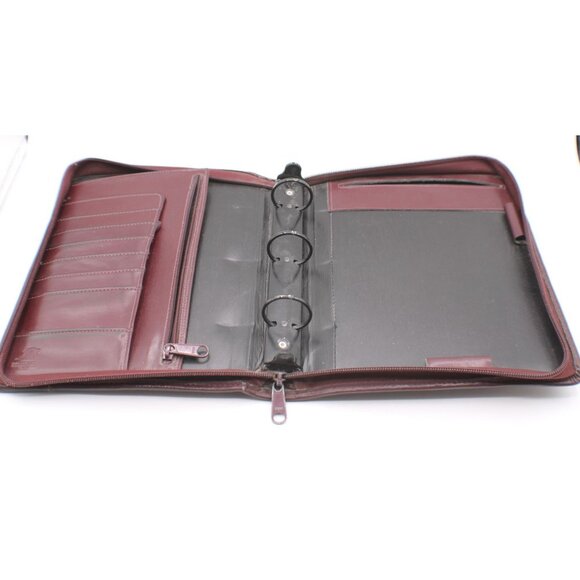 Day Runner Planner Organizer Classic Edition Burgundy Leather Zip 3-Ring 8x5" - Picture 4 of 8